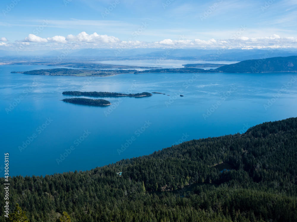 Scenic view from the top of Mount Constitution in Moran State Park - Orcas Island, WA, USA