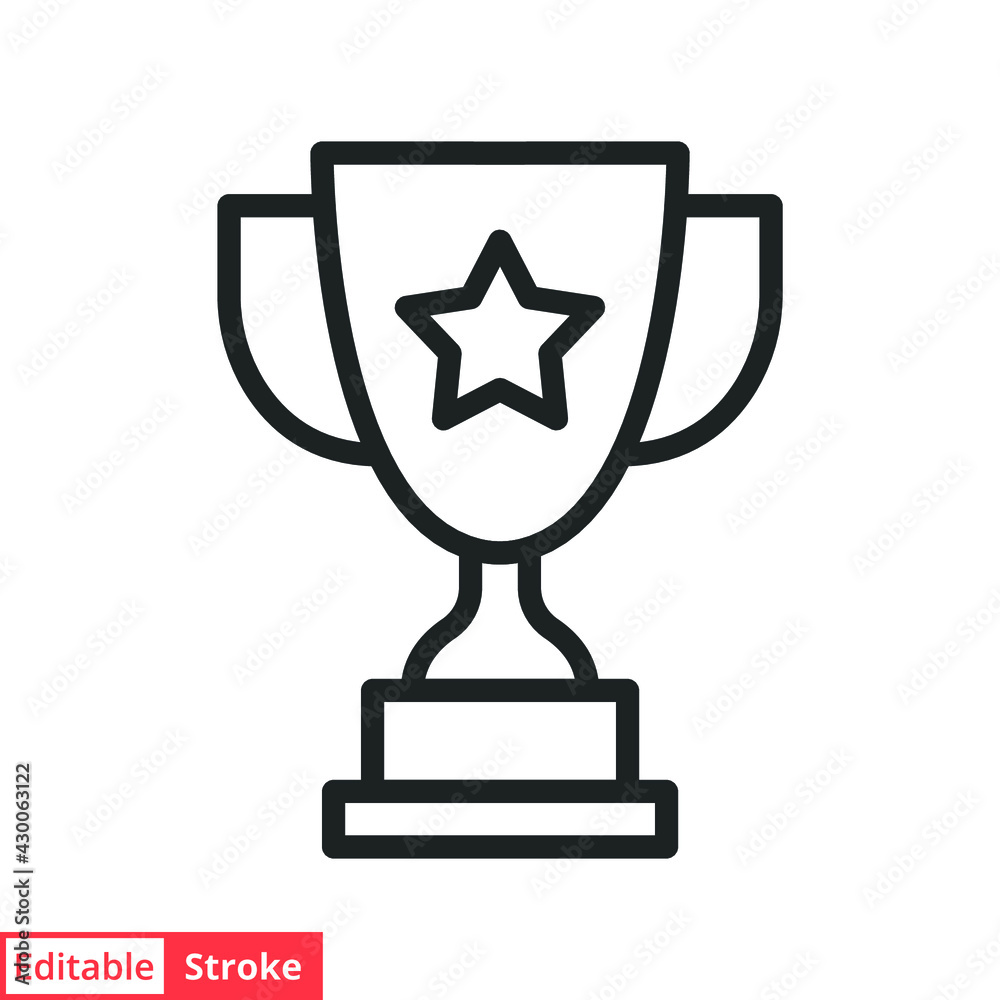 Trophy line icon. Simple outline style for app and web design element. Winner, award, cup, champ, contest, prize, won concept. Vector illustration isolated on white background. Editable stroke EPS 10. Trophy line icon. Simple outline style for app and web design element. Winner, award, cup, champ, contest, prize, won concept. Vector illustration isolated on white background. Editable stroke EPS 10.