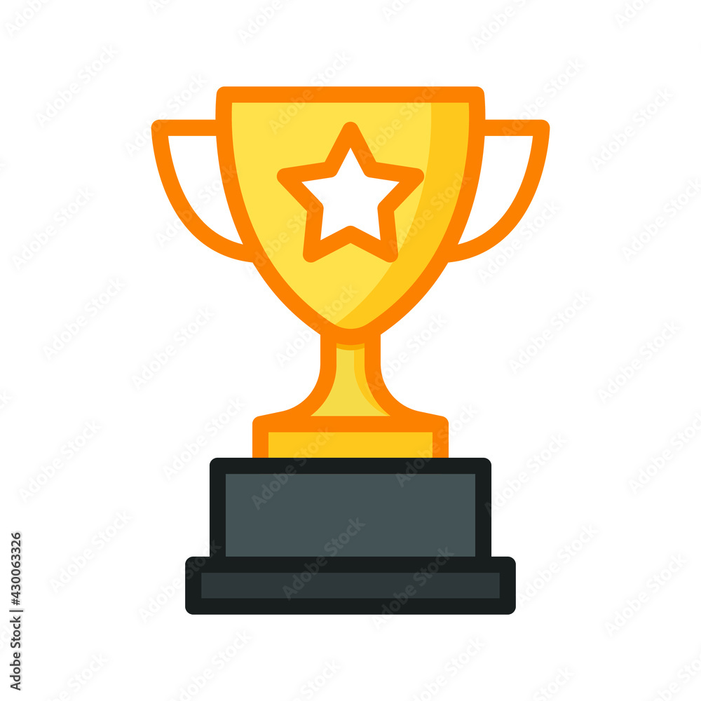Trophy icon. Simple filled outline style for app and web design element. Winner, award, cup, champ, contest, prize, won concept. Vector illustration isolated on white background. EPS 10. Trophy icon. Simple filled outline style for app and web design element. Winner, award, cup, champ, contest, prize, won concept. Vector illustration isolated on white background. EPS 10.