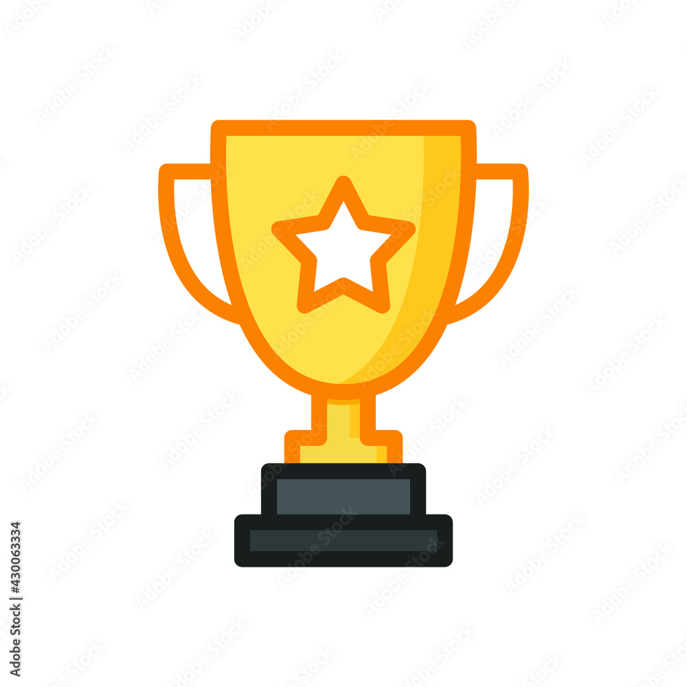 Trophy icon. Simple filled outline style for app and web design element. Winner, award, cup, champ, contest, prize, won concept. Vector illustration isolated on white background. EPS 10. Trophy icon. Simple filled outline style for app and web design element. Winner, award, cup, champ, contest, prize, won concept. Vector illustration isolated on white background. EPS 10.