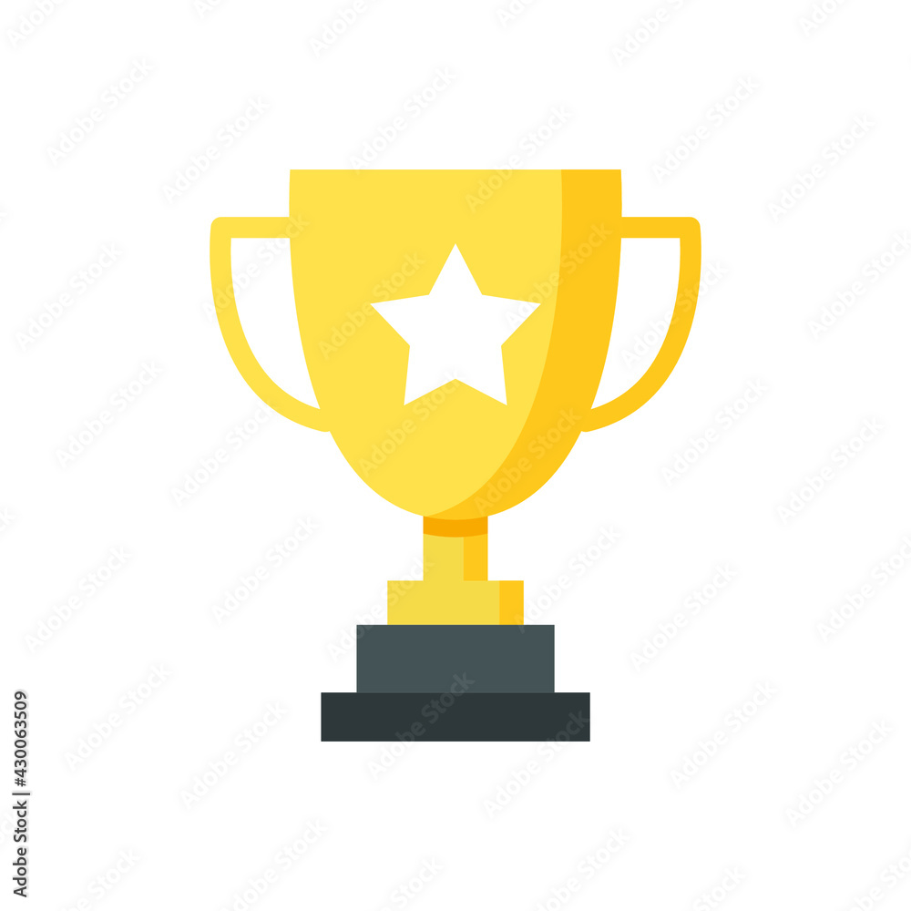 Trophy icon. Simple flat style for app and web design element. Winner, award, cup, champ, contest, prize, won concept. Vector illustration isolated on white background. EPS 10. Trophy icon. Simple flat style for app and web design element. Winner, award, cup, champ, contest, prize, won concept. Vector illustration isolated on white background. EPS 10.