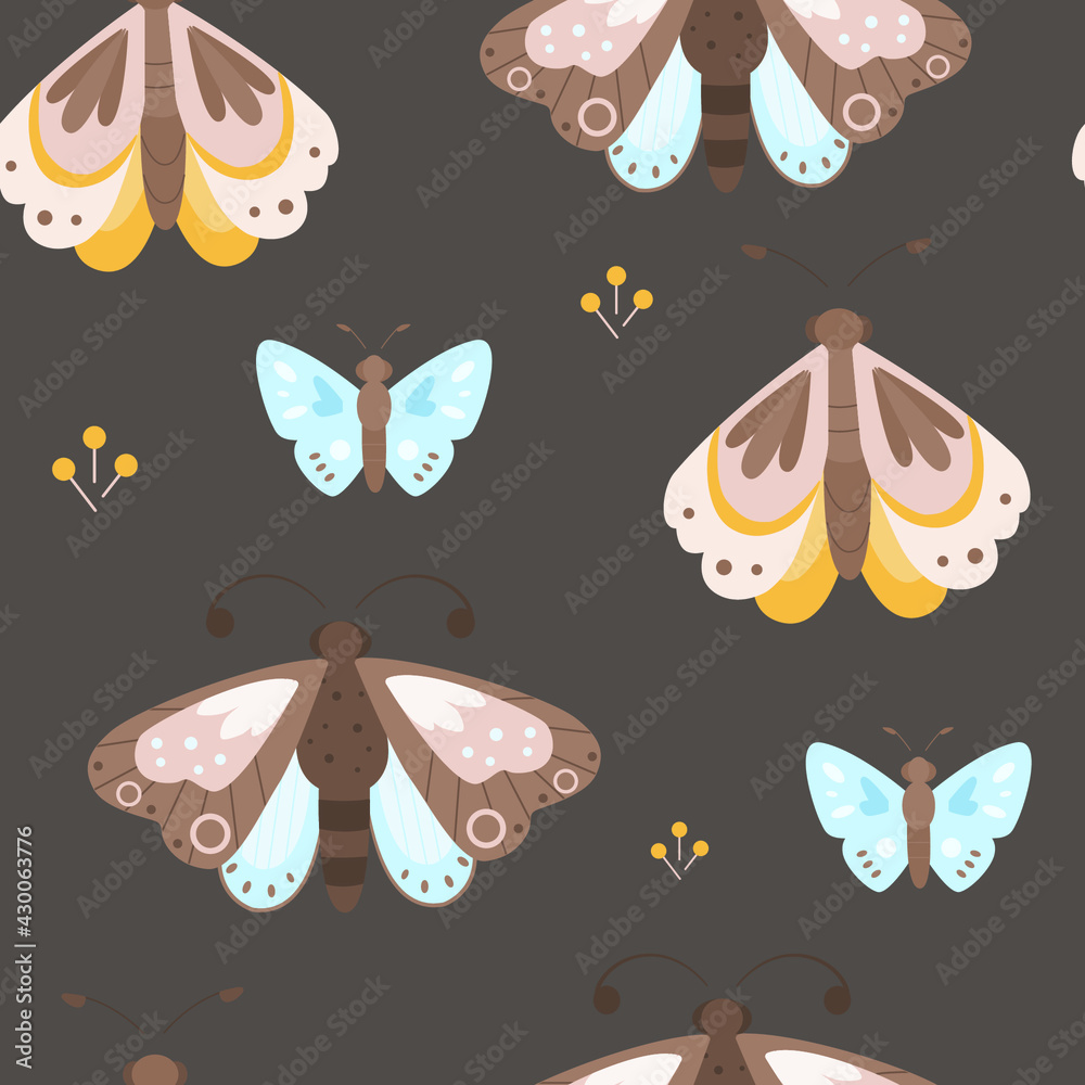 Seamless pattern with boho butterflies. Great for fabric, textile. Vector Illustration Seamless pattern with boho butterflies. Great for fabric, textile. Vector Illustration