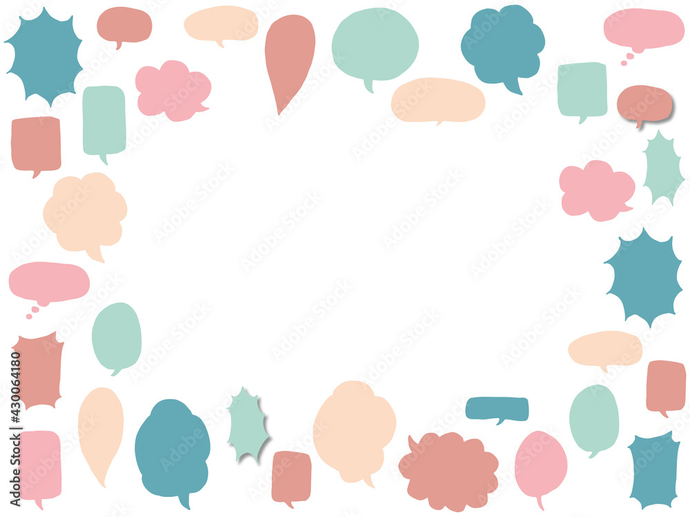 Fototapeta premium セリフ吹き出しのカラフルフレーム影なし 