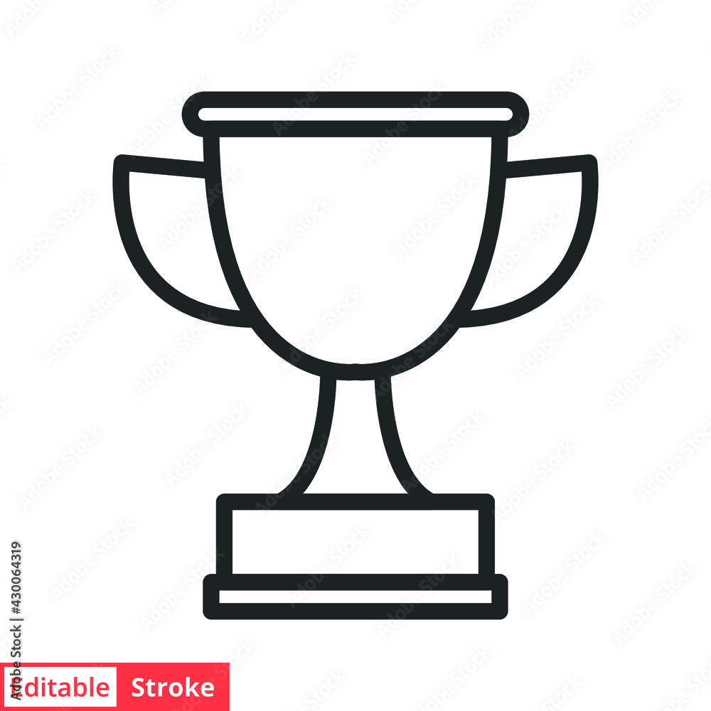 Trophy line icon. Simple outline style for app and web design element. Winner, award, cup, champ, contest, prize, won concept. Vector illustration isolated on white background. Editable stroke EPS 10. Trophy line icon. Simple outline style for app and web design element. Winner, award, cup, champ, contest, prize, won concept. Vector illustration isolated on white background. Editable stroke EPS 10.