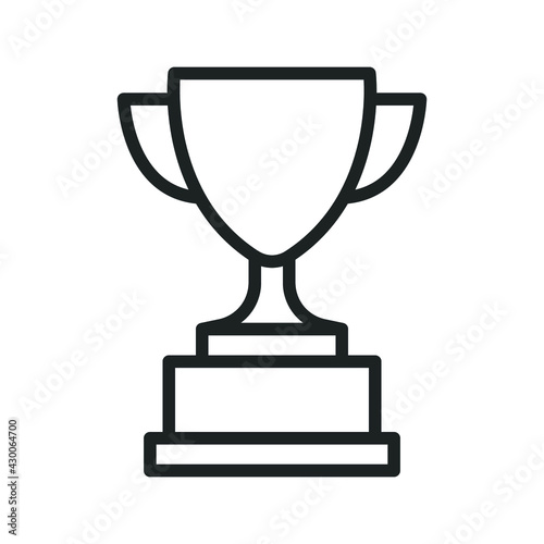 Trophy line icon. Simple outline style for app and web design element. Winner, award, cup, champ, contest, prize, won concept. Vector illustration isolated on white background. EPS 10.