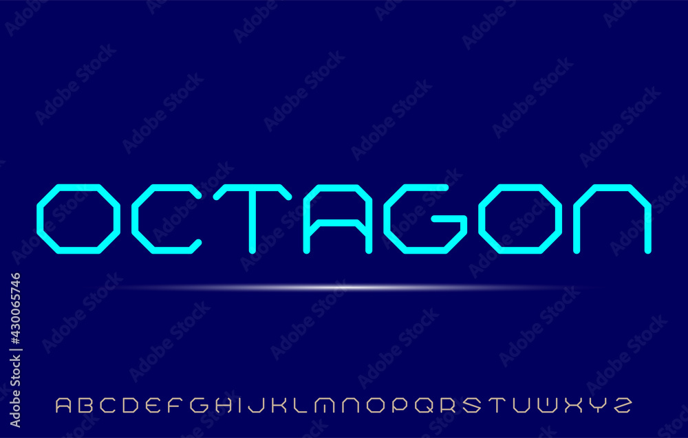 Octagonal Lettering Guide calligraphy alphabet capital lettering a to z font family in octagon ...
