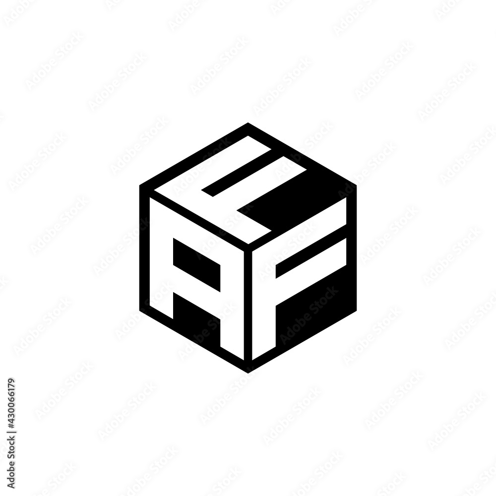 AFF letter logo design with white background in illustrator, cube logo ...