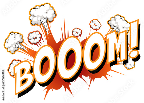 Comic speech bubble with boom text