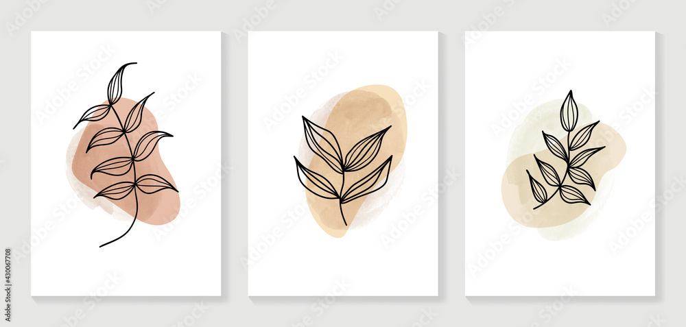 Abstract art nature background vector. Modern shape line art wallpaper. Boho foliage botanical leaves watercolor texture design for home deco, wall art, social media post and story background.
Abstract art nature background vector. Modern shape line art wallpaper. Boho foliage botanical leaves watercolor texture design for home deco, wall art, social media post and story background.