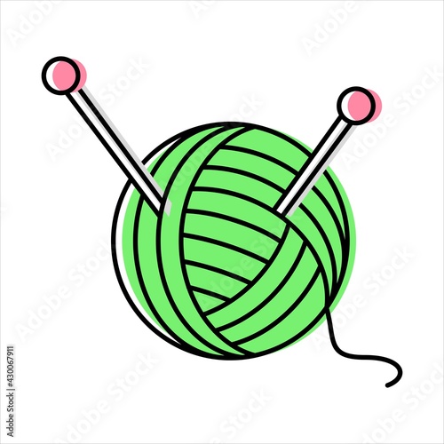 yarn and knitting needles. needlework. sewing and repairing clothes