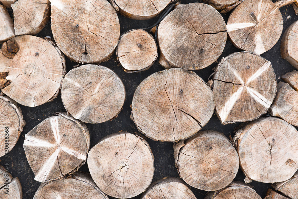 painted and nailed round logs made by wall painted and nailed round logs made by wall