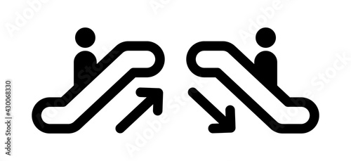 Escalators moving up and down icon.