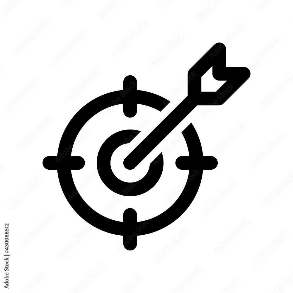Focus aim on goal target icon. Focus aim on goal target icon.