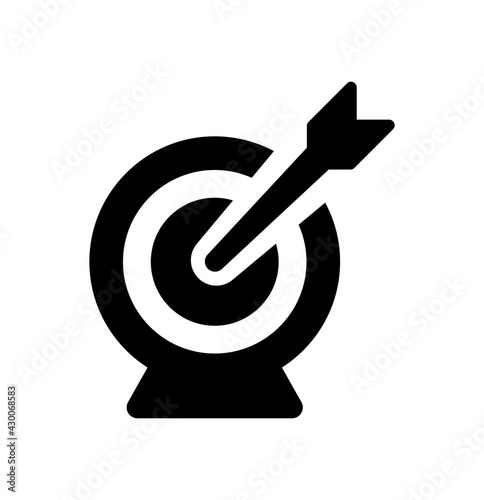 Dart hitting target aim goal vector icon