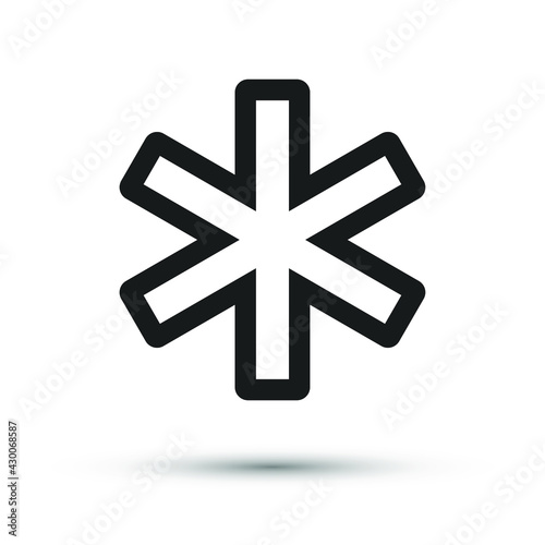 The Star of Life icon vector element for trendy design. Simple pictogram for mobile concept and web apps. Isolated vector line symbol of Emergency Medical Services.