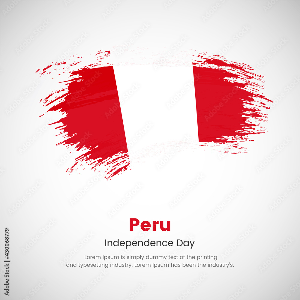 Brush painted grunge flag of Peru country. Independence day of Peru. Abstract elegant painted grunge brush flag background. Brush painted grunge flag of Peru country. Independence day of Peru. Abstract elegant painted grunge brush flag background.