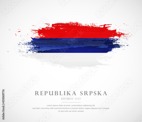 Abstract watercolor brush stroke flag for republic day of Republika Srpska