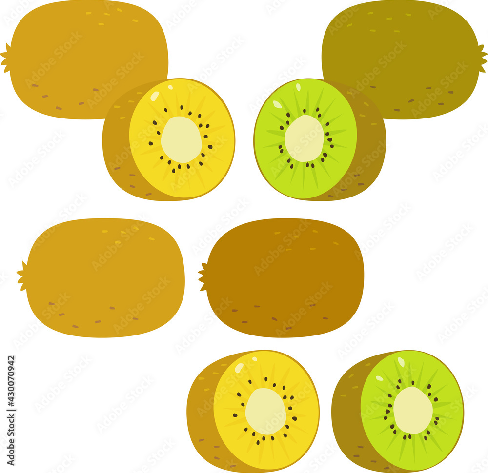 Fototapeta premium ゴールドキウイとグリーンキウイ