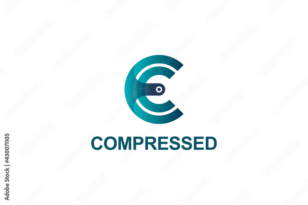 Letter C compressed logo design