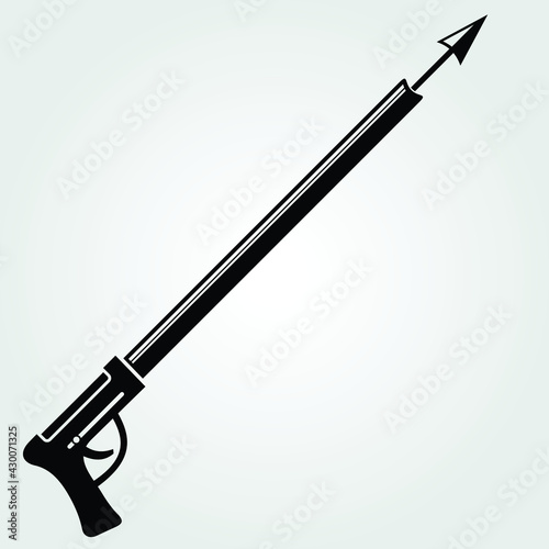 Underwater speargun isolated on white background. Vector illustration