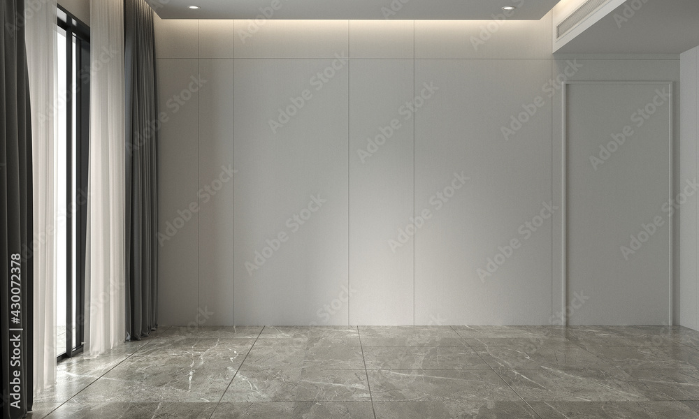 Modern cozy living room and empty white wall texture background ...