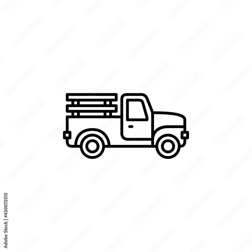 pickup vector icon. transportation and vehicle icon outline style. perfect use for icon, logo, illustration, website, and more. icon design line style