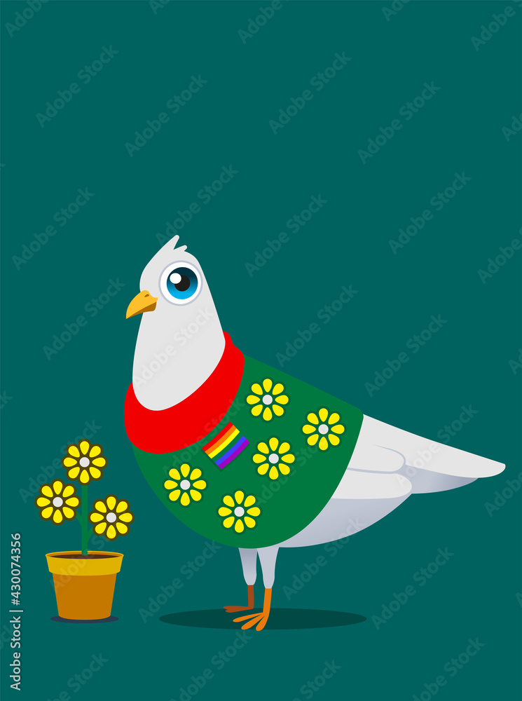 White pigeon mascot concept design for LGBT easy life. White pigeon mascot concept design for LGBT easy life.