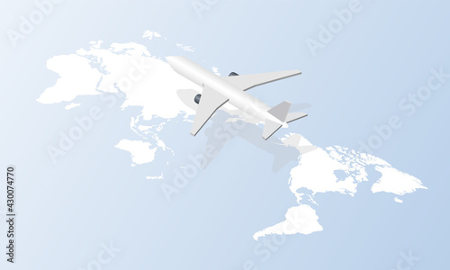 World travel map with airplanes isometric vector design