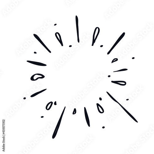 Firework doodle logo icon sign Festive drops dots symbol emblem decoration elements Hand drawn ink design Cartoon children's style Fashion print clothes apparel greeting invitation card flyer poster