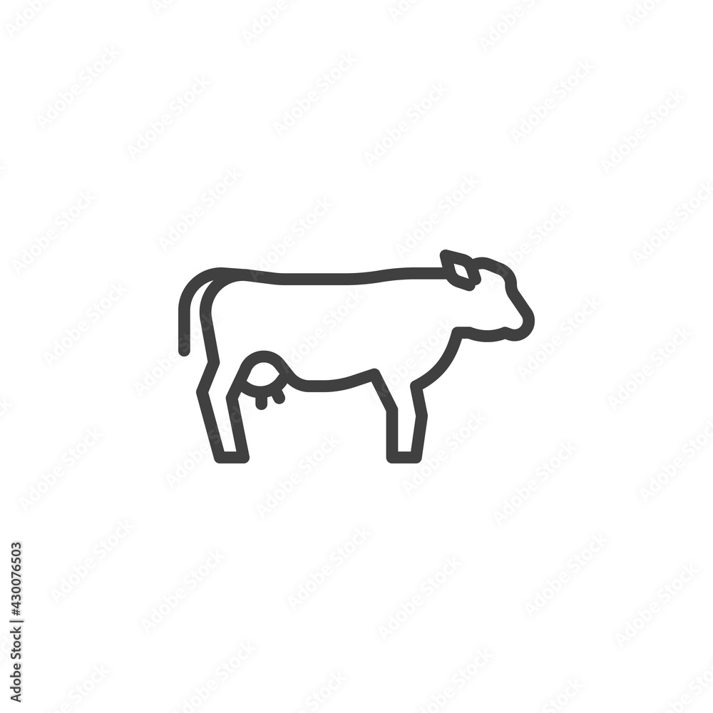 Cow animal line icon