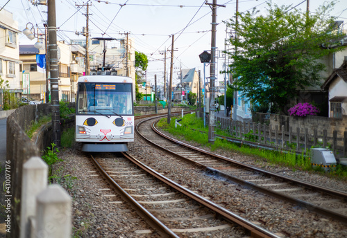 世田谷線の招き猫電車
