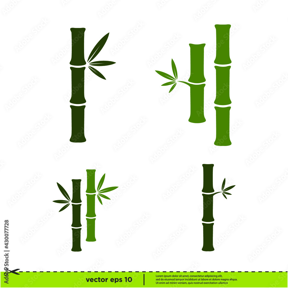 Fototapeta premium bamboo icon vector logo template
