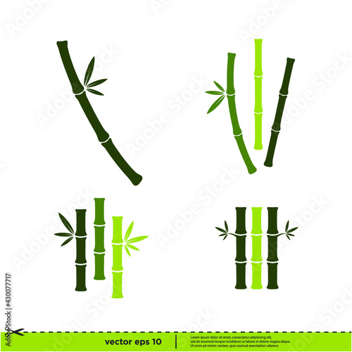 bamboo icon vector logo template