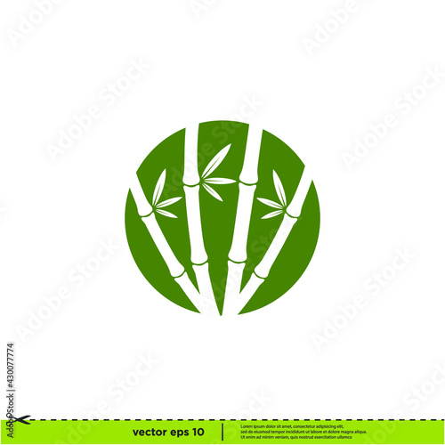 bamboo icon vector logo template
