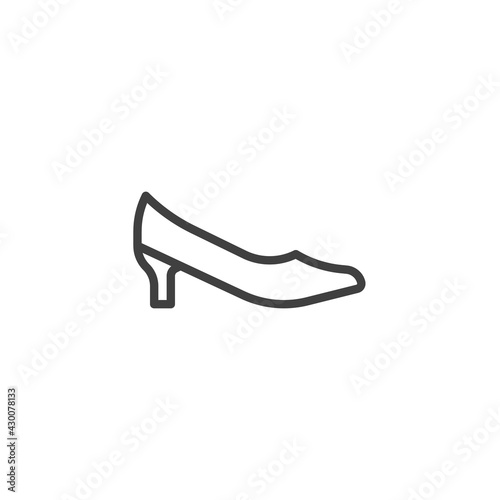 Womens court shoes line icon