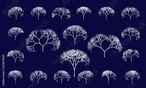 Dead Tree Silhouettes Vector Set with 20 variations for decorative element in design or artwork  (ID: 430078365)