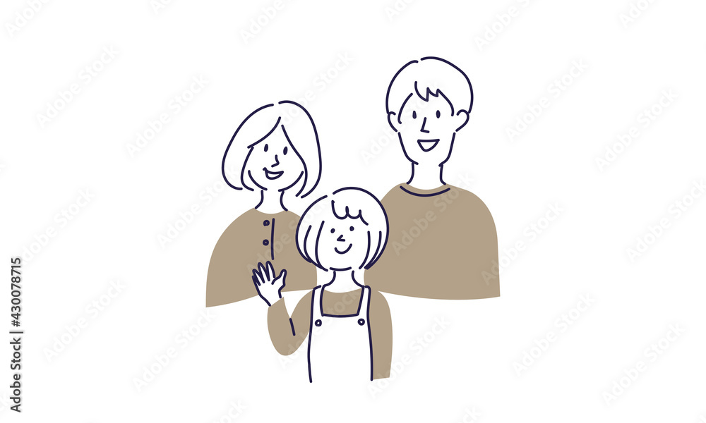3人家族のシンプルなイラスト Stock Vector Adobe Stock