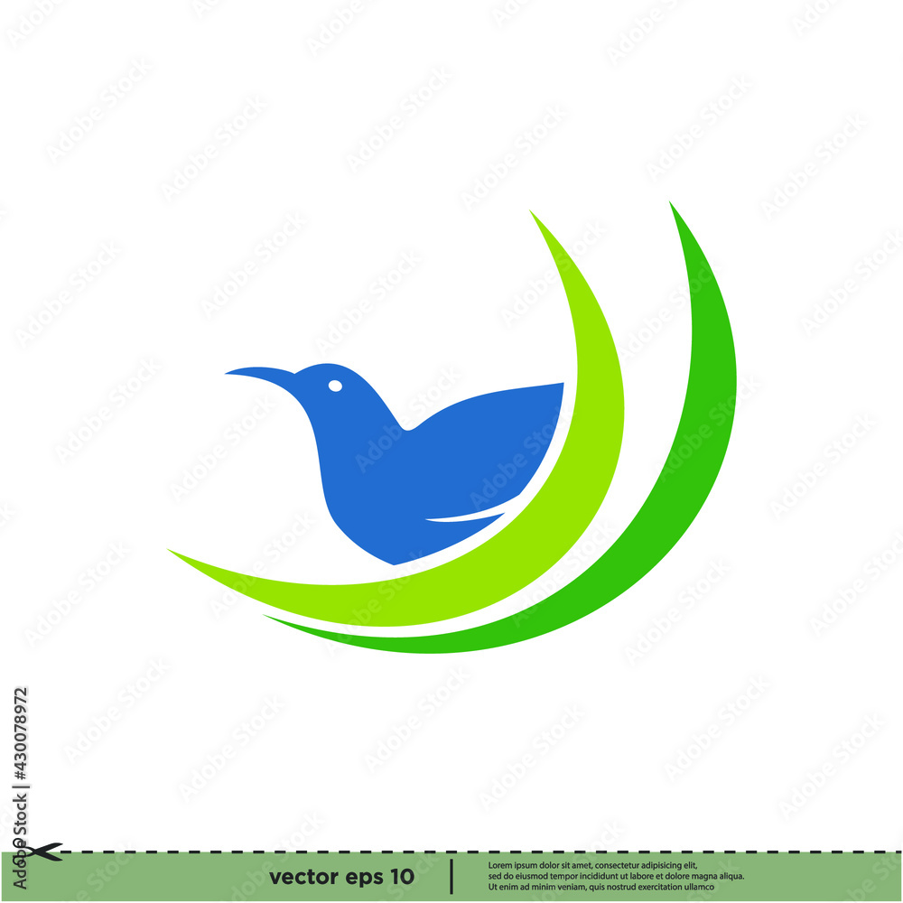 Naklejka premium bird icon simple logo template