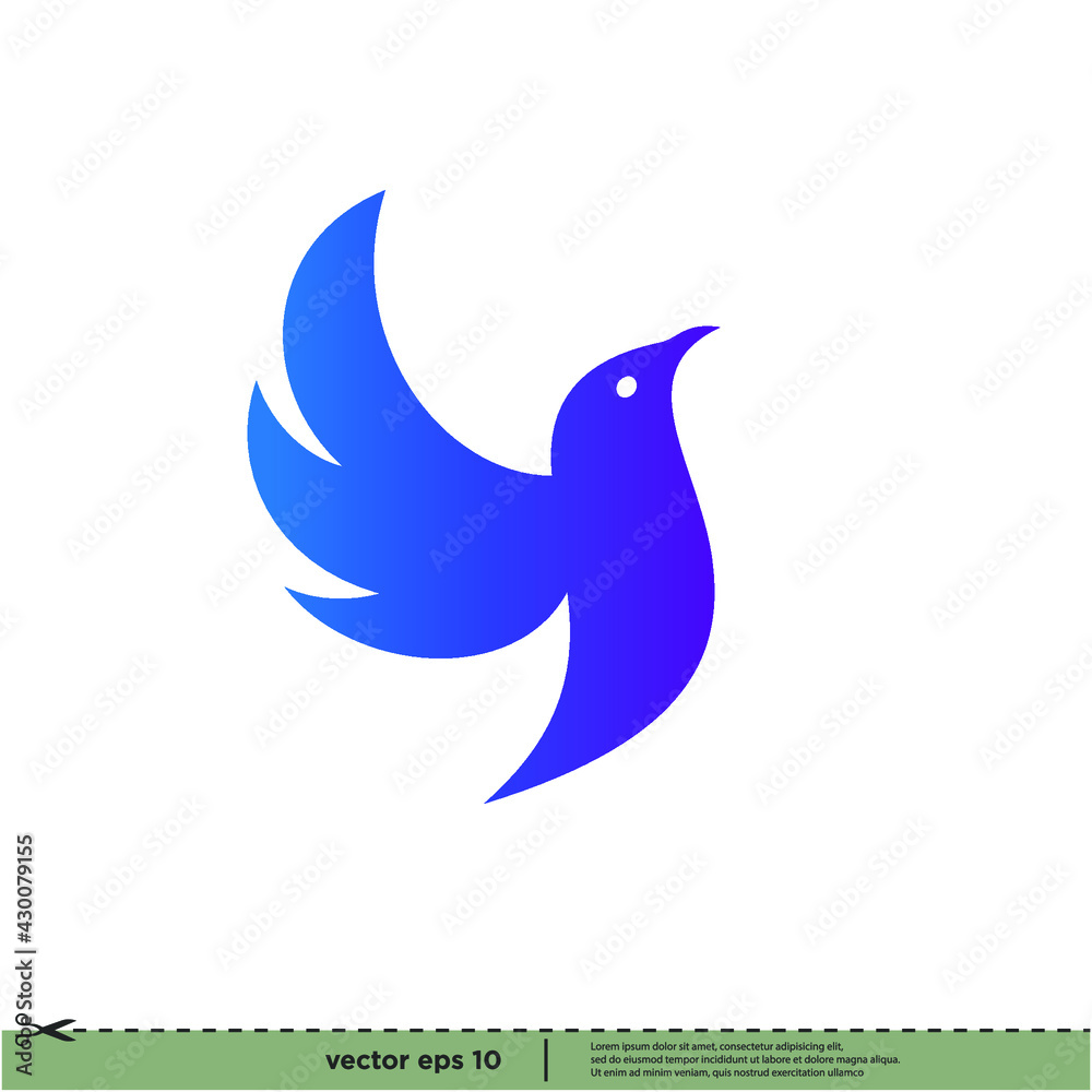 bird icon simple logo template bird icon simple logo template