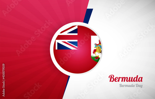 Happy national day of Bermuda greeting background. Abstract Bermuda country flag illustration