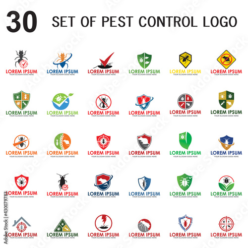 set of pest control vector , set of insecticide logo