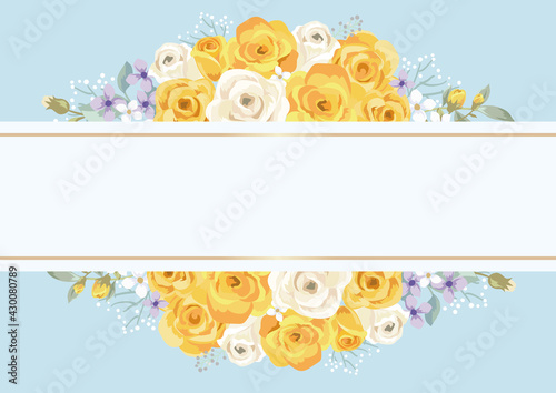 黄色のバラフレーム