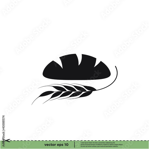 bread icon bakery symbol logo template