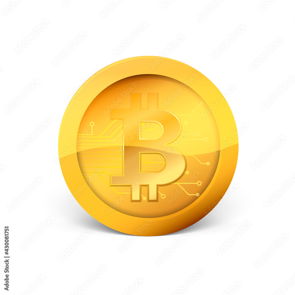 Golden crypto currency bitcoin. Physical bit coin. Vector illustration. Golden crypto currency bitcoin. Physical bit coin. Vector illustration.