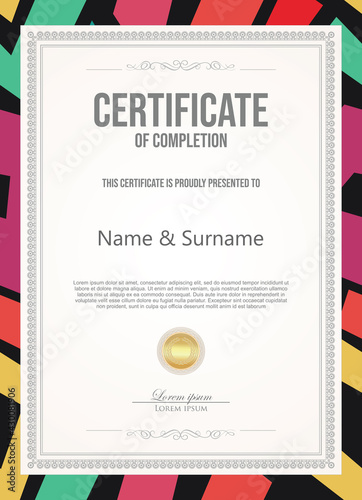 Certificate or diploma  retro vintage template