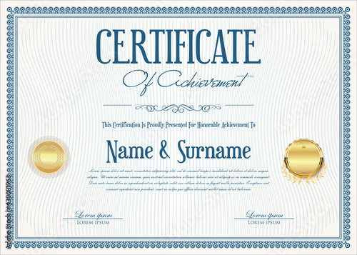 Certificate or diploma  retro vintage template