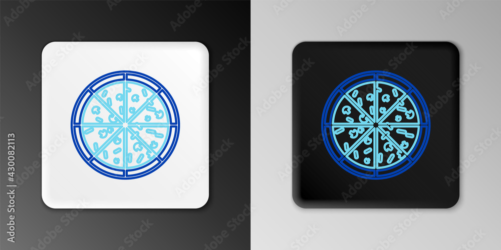 Fototapeta premium Line Pizza icon isolated on grey background. Colorful outline concept. Vector