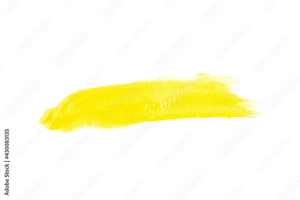 yellow brush strokes of paint isolated on white background yellow brush strokes of paint isolated on white background