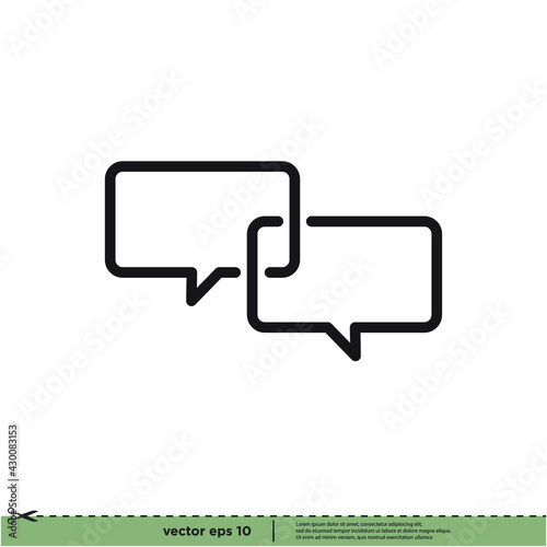 bubble speech icon message symbol logo template