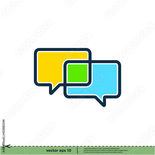 bubble speech icon message symbol logo template